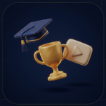 3D Trophy & Academic Cap